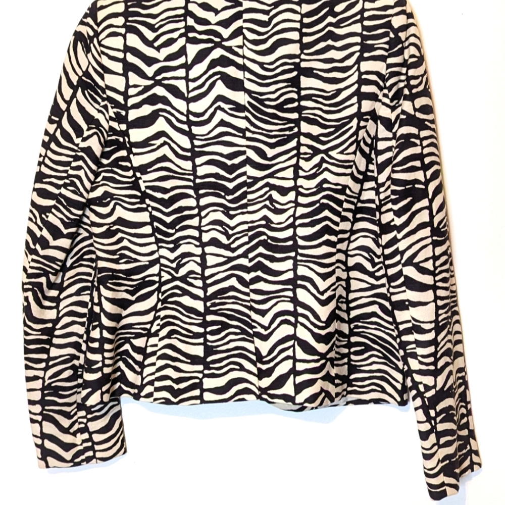 CK Cream Black Print Blazer - Picture 3 of 5